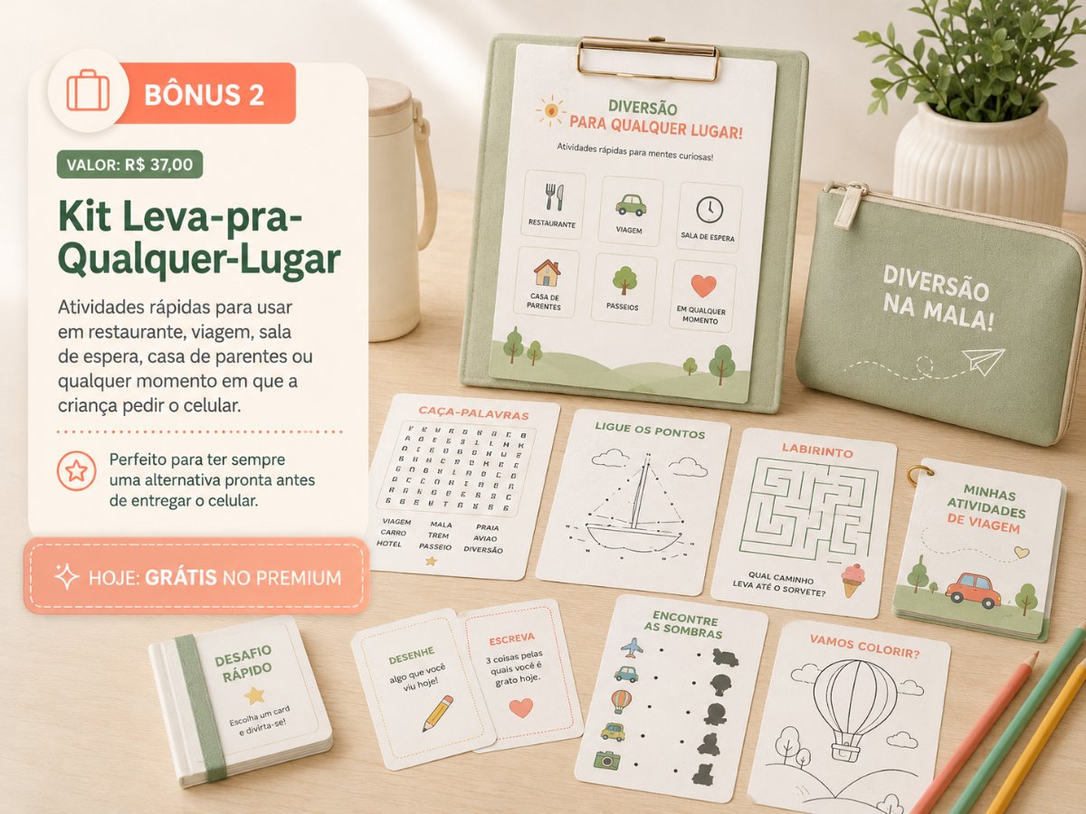 Kit de atividades de viagem com caça-palavras, labirinto, ligue os pontos e bolsinha